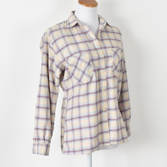 Vintage 70s Levi's Plaid Button Front Shirt - M - Picture 11 of 13